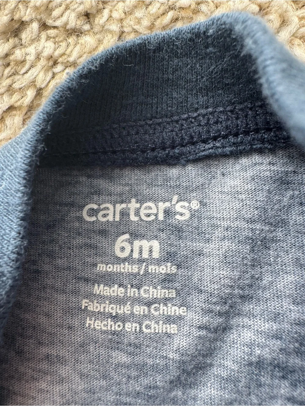 Carter’s Baby Boy Romper 6M Blue Tie Dye Striped Short Sleeve One Piece